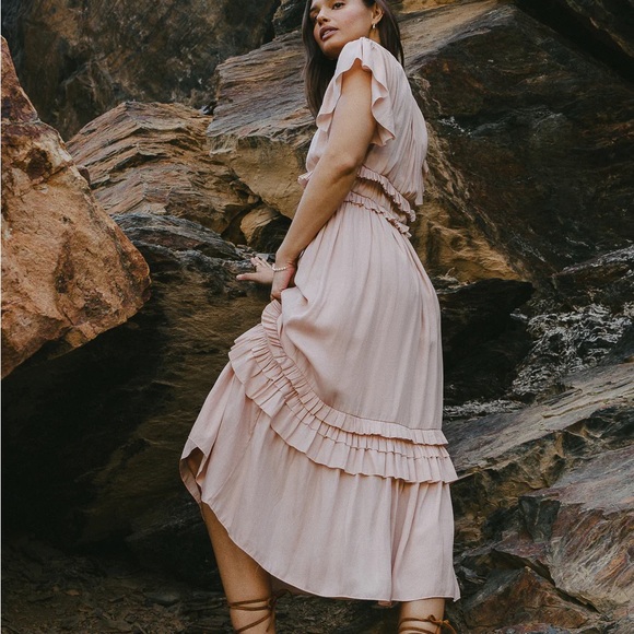 bohme Dresses & Skirts - WILLA RUFFLE DRESS IN ROSE (xs)